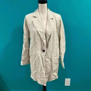 Zara beige long blazer jacket in size xs